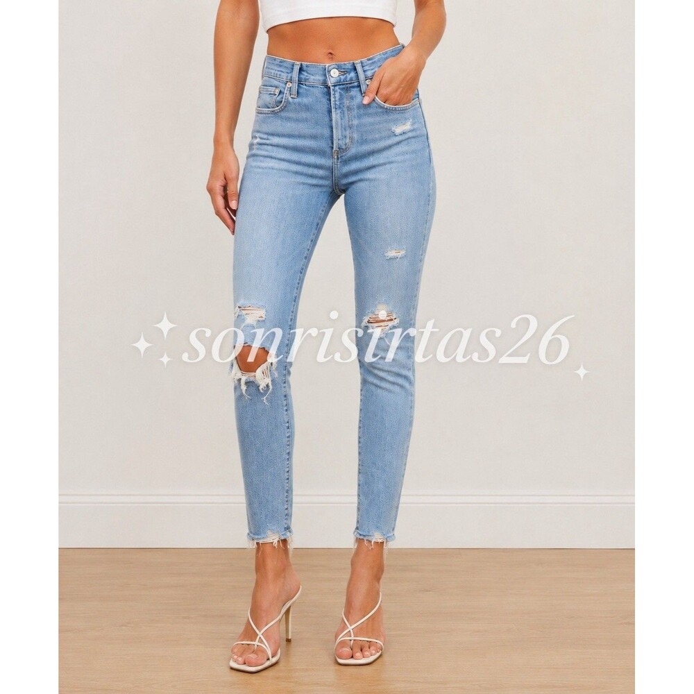 AGOLDE Sophie Hi Rise Skinny Jeans Beyond Blue Size 25 Distressed Designer